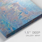 Close-up view of wrapped canvas corner featuring sunlit valley landscape.