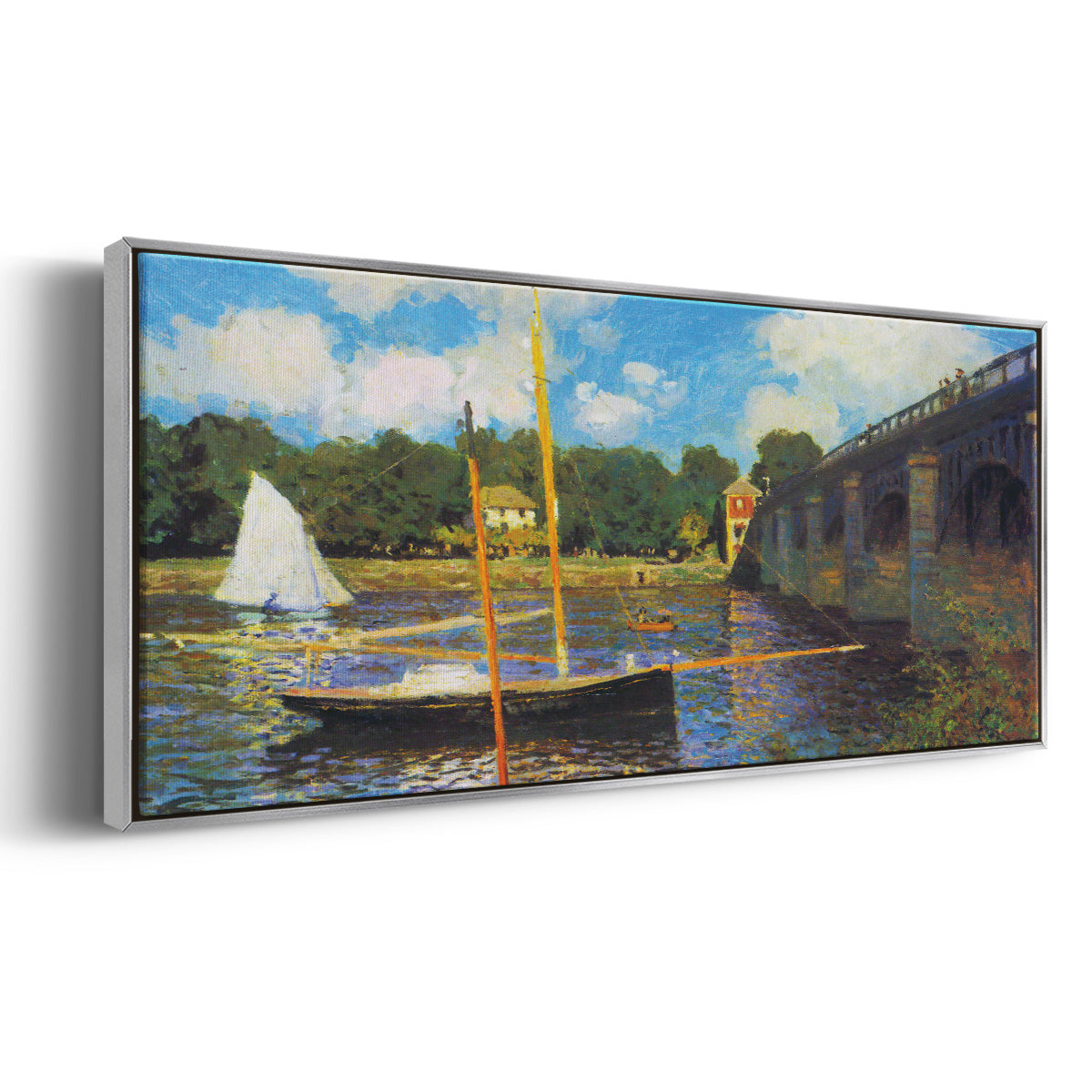 The Road Bridge, Argenteuil - Floater Framed Canvas Print