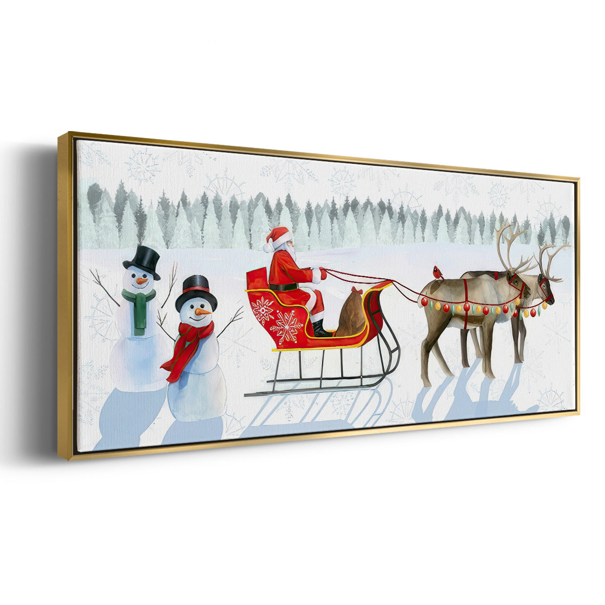 Santa's Snowmen Collection D - Floater Framed Canvas Print