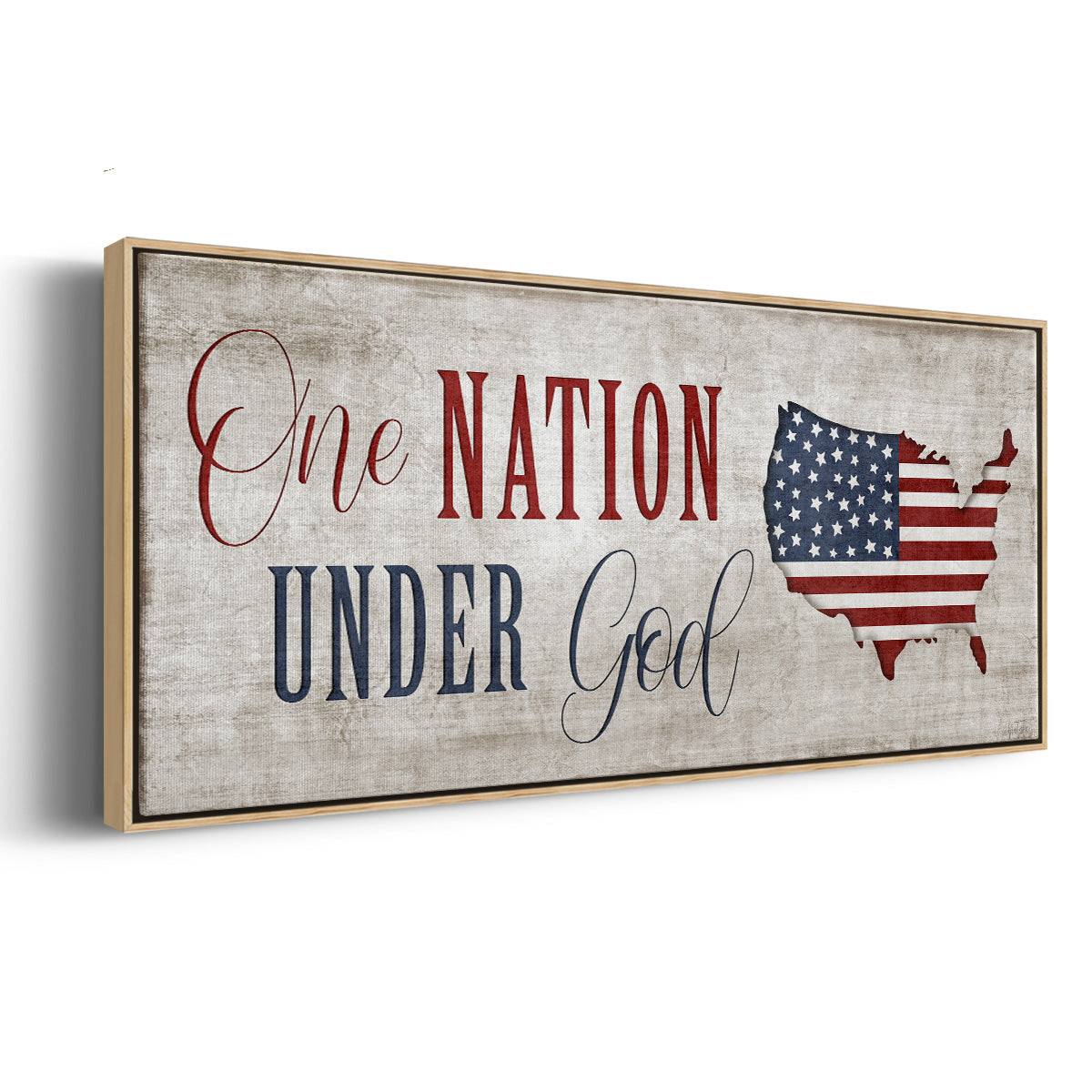 One Nation Under God - Floater Framed Canvas Print