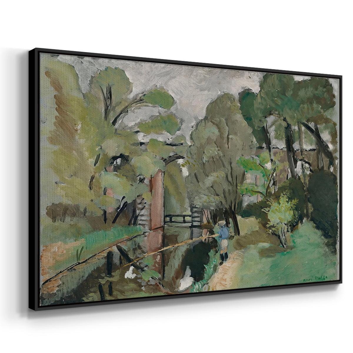The Little Fisherman, Maintenon, 1918 - Floater Framed Canvas Print