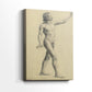 Side view of a canvas art print of a gestural study with soft shading and natural movement, showing gallery-wrapped depth.