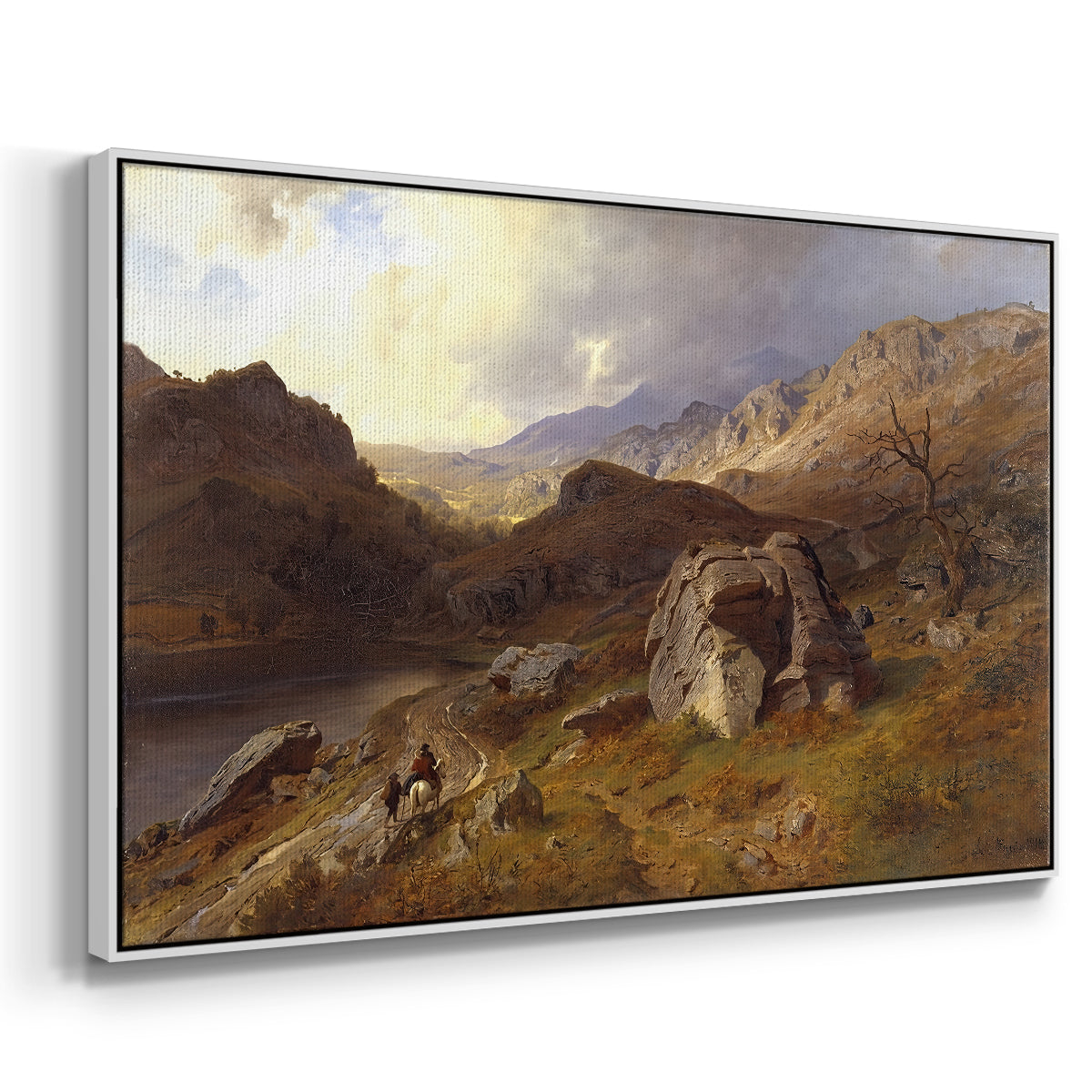 Lledr Valley in Wales, 1864 - Floater Framed Canvas Print