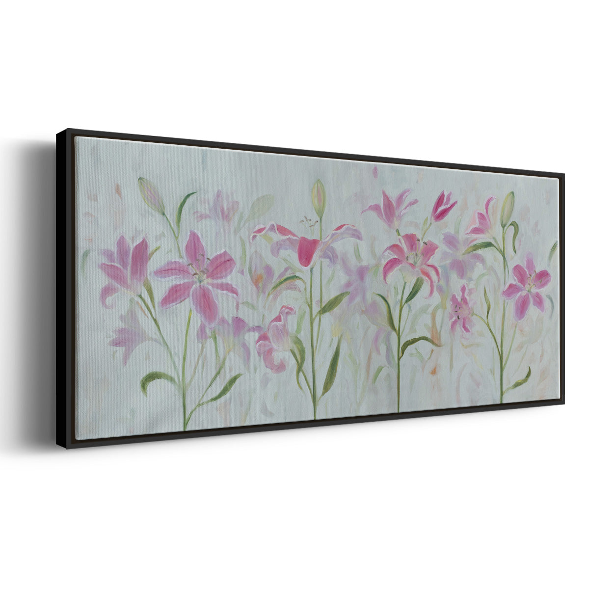 Dancing Pink Trio III - Floater Framed Canvas Print