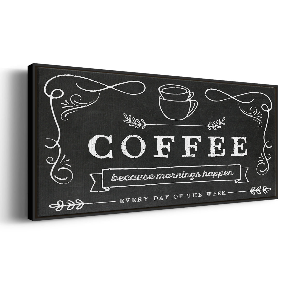 Coffee Everyday - Floater Framed Canvas Print