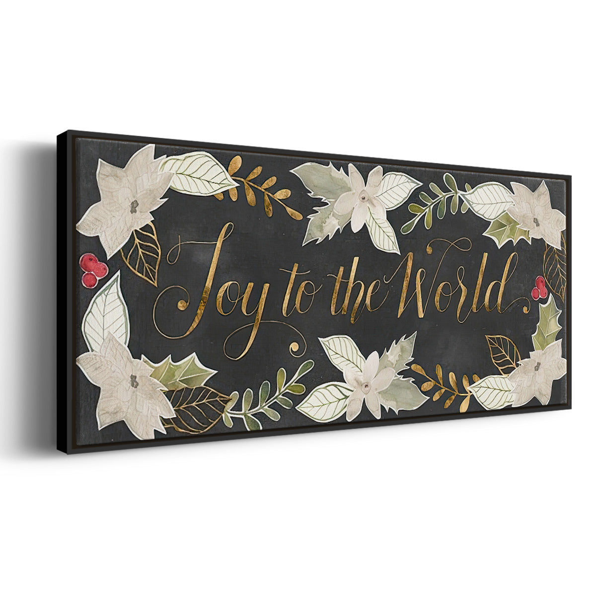 Gilded Christmas Collection D - Floater Framed Canvas Print