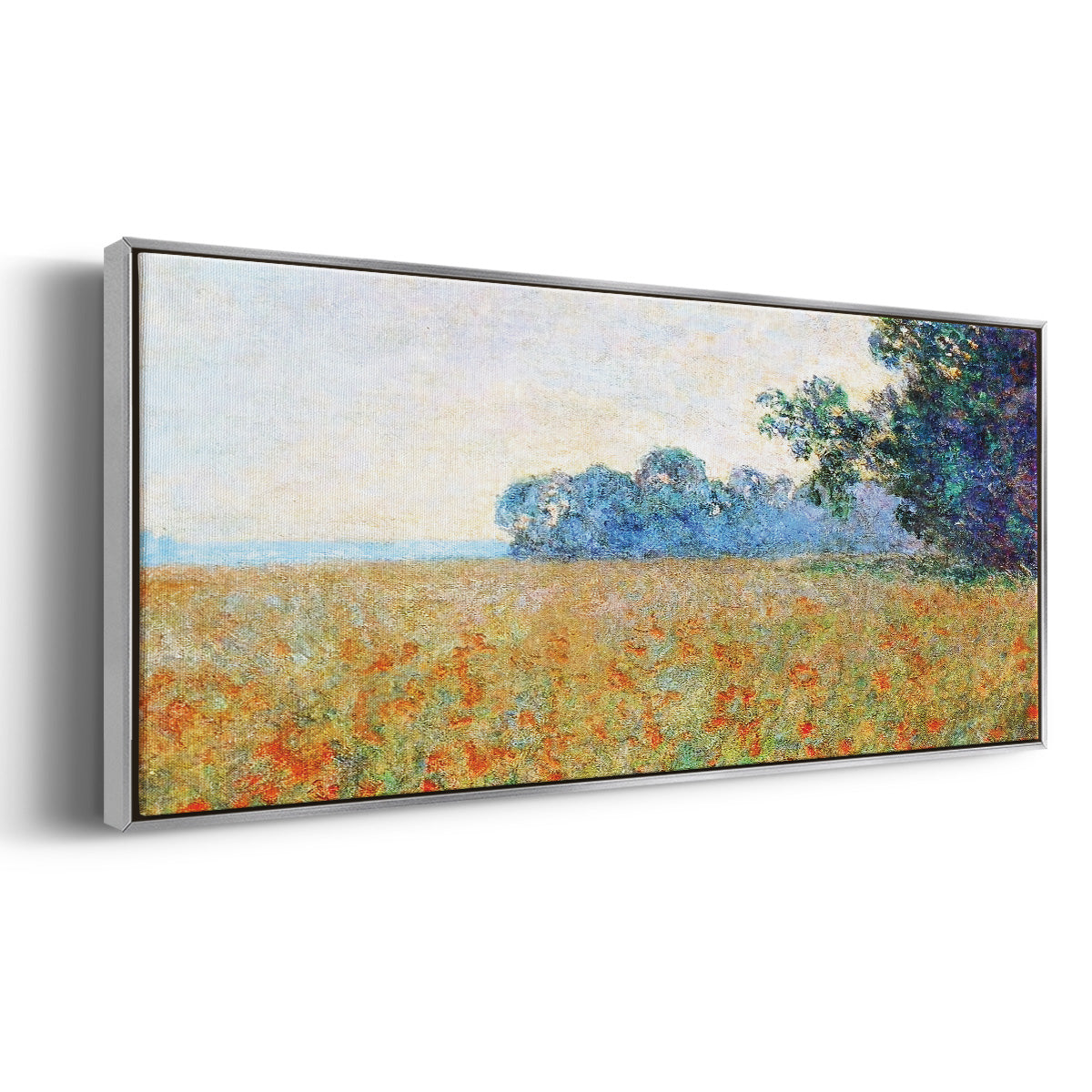 Oat and Poppy Field, 1890 - Floater Framed Canvas Print