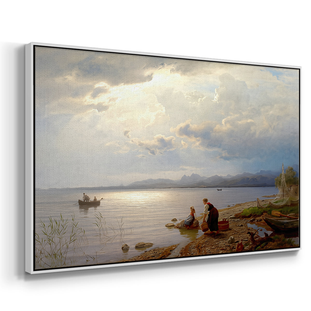 On the Banks of the Chiemsee, 1871 - Floater Framed Canvas Print