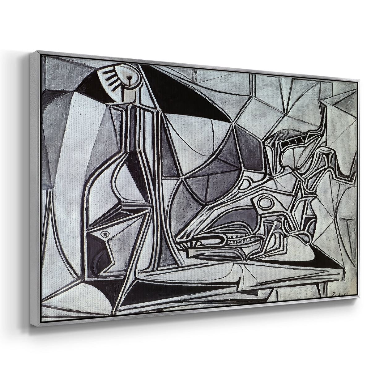 Goat's Skull, Bottle and Candle, 1952 - Floater Framed Canvas Print
