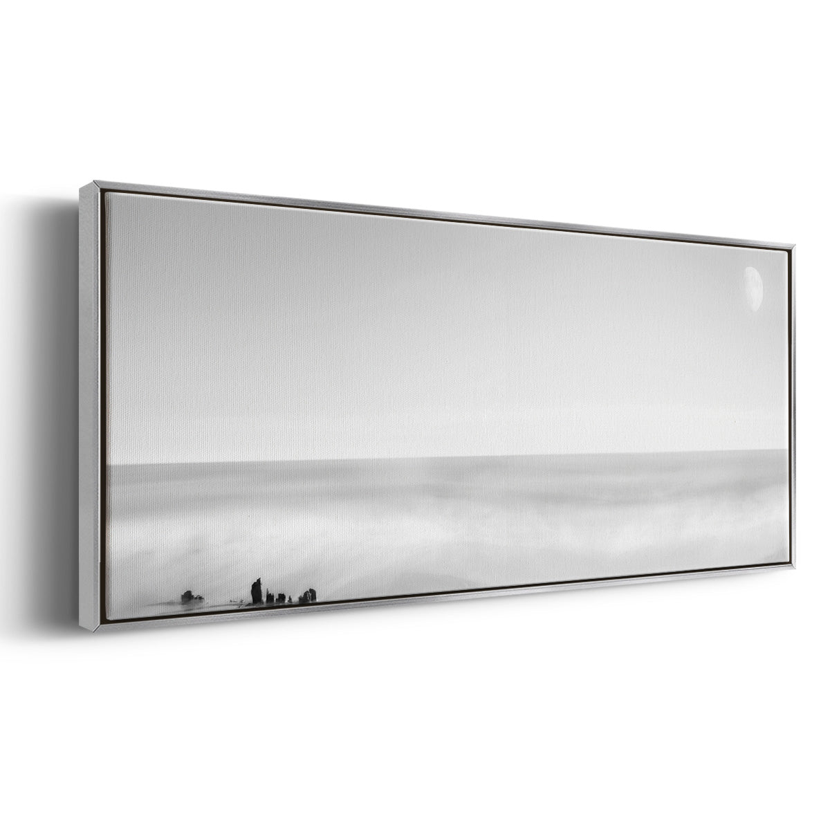 Black & White Water Panel XIV - Floater Framed Canvas Print