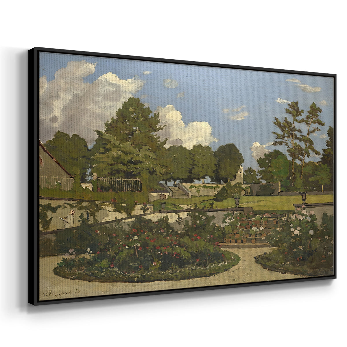 The Painter's Garden at Saint-Privé, 1886 - Floater Framed Canvas Print
