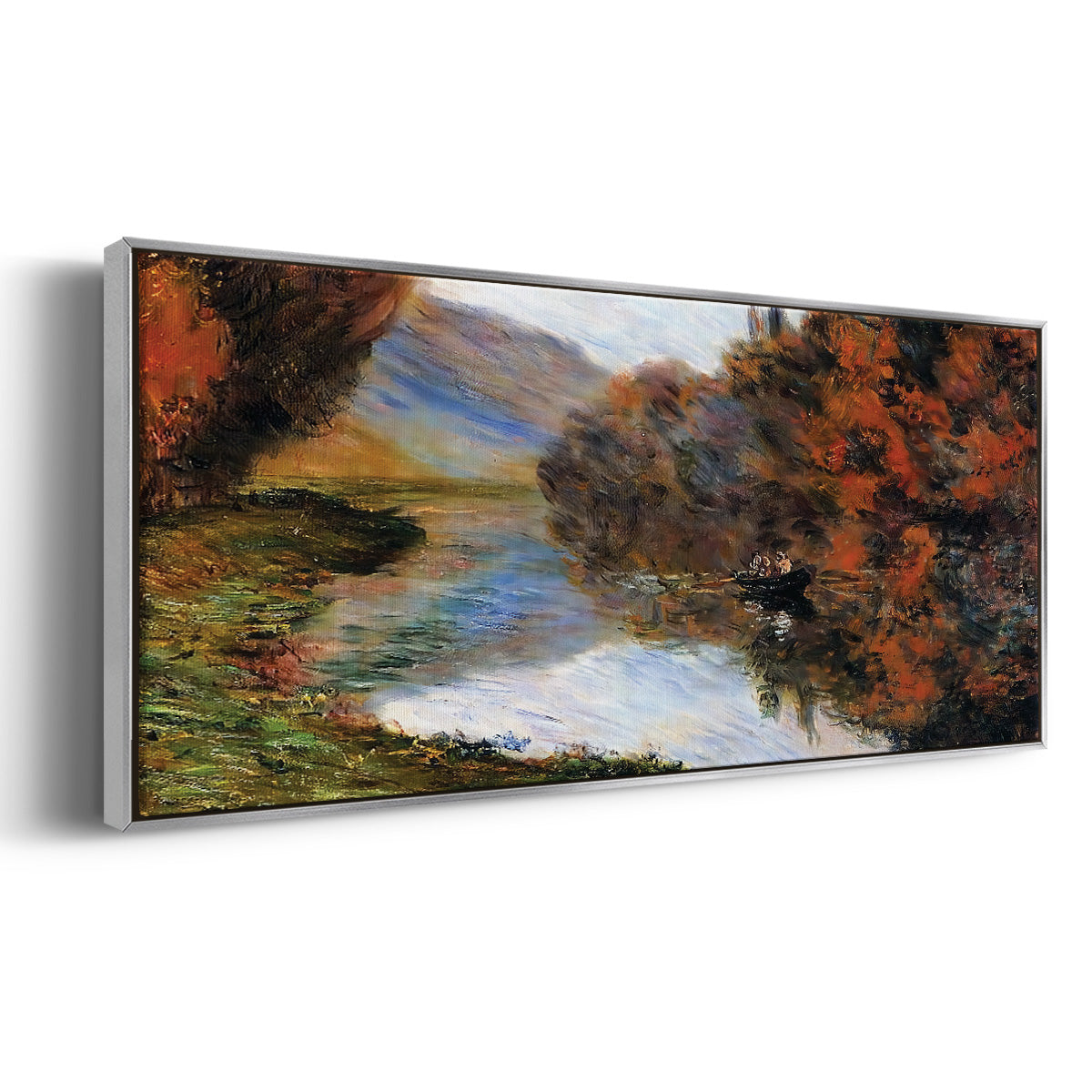 Rowboat on the Seine at Jeufosse, 1884 - Floater Framed Canvas Print