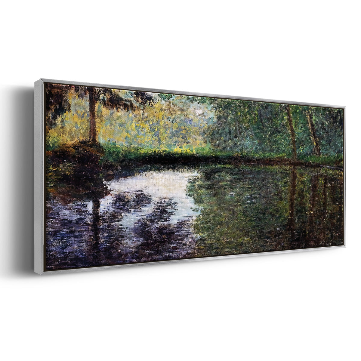The Pond at Montgeron 2, 1876 - Floater Framed Canvas Print