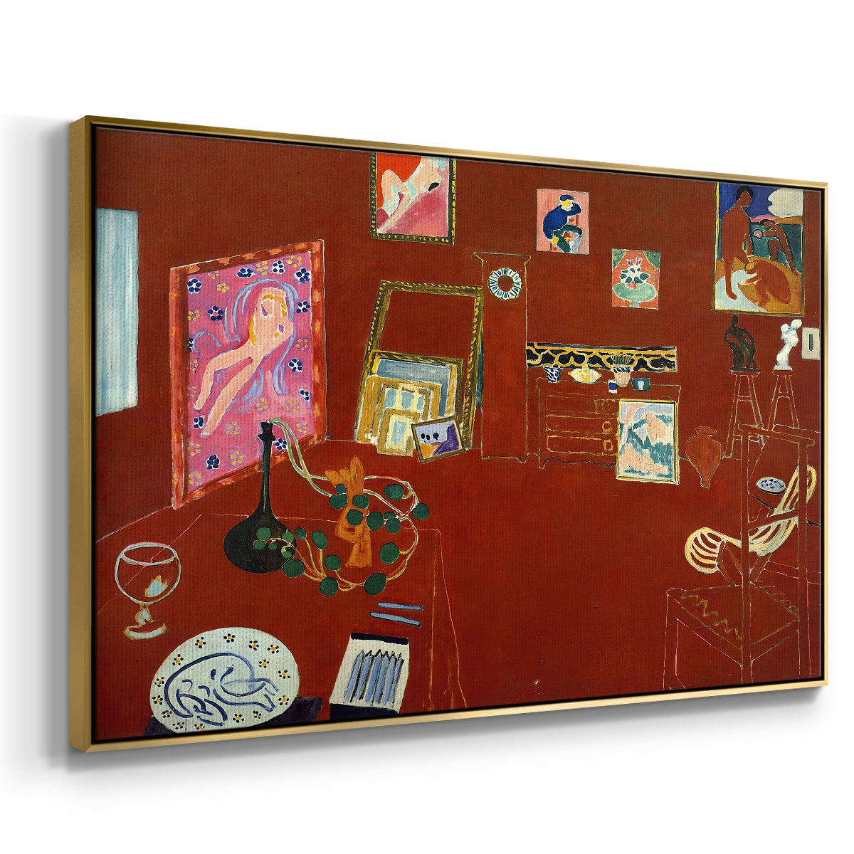 The Red Studio (L'Atelier Rouge), 1911 - Floater Framed Canvas Print