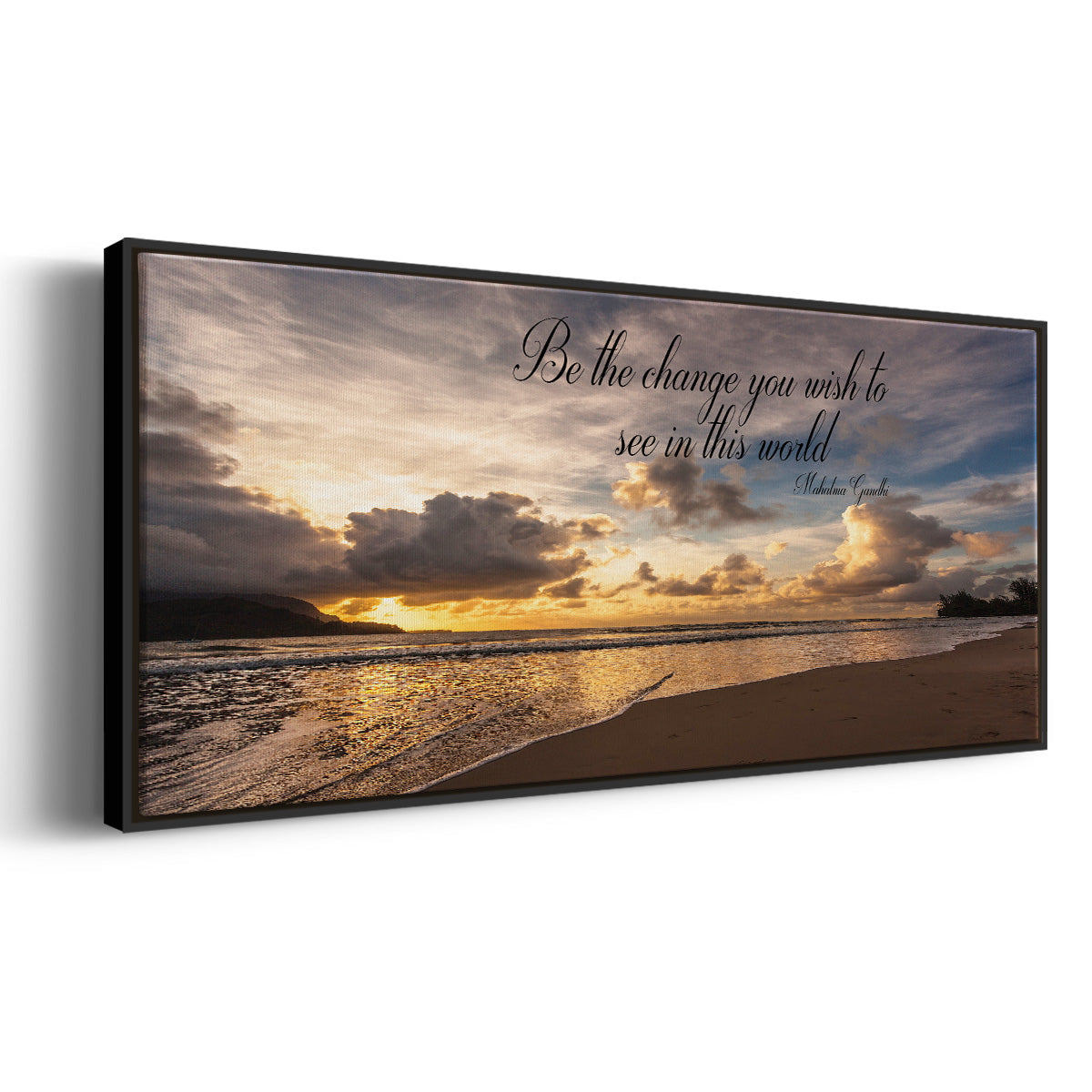 Be The Change - Floater Framed Canvas Print