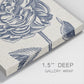 Indigo Floral on Linen V - Canvas Art Print