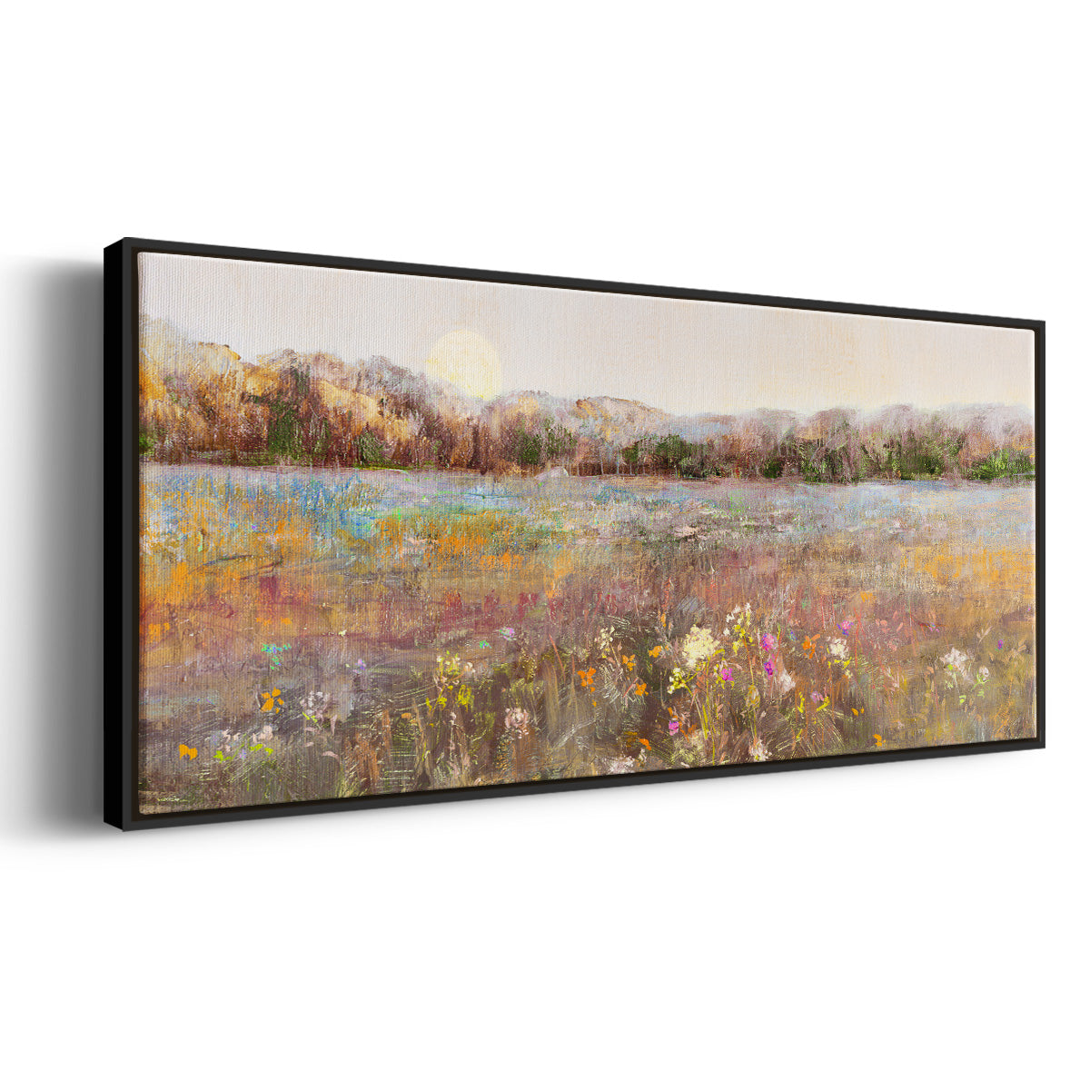 Meadow Moonrise - Floater Framed Canvas Print