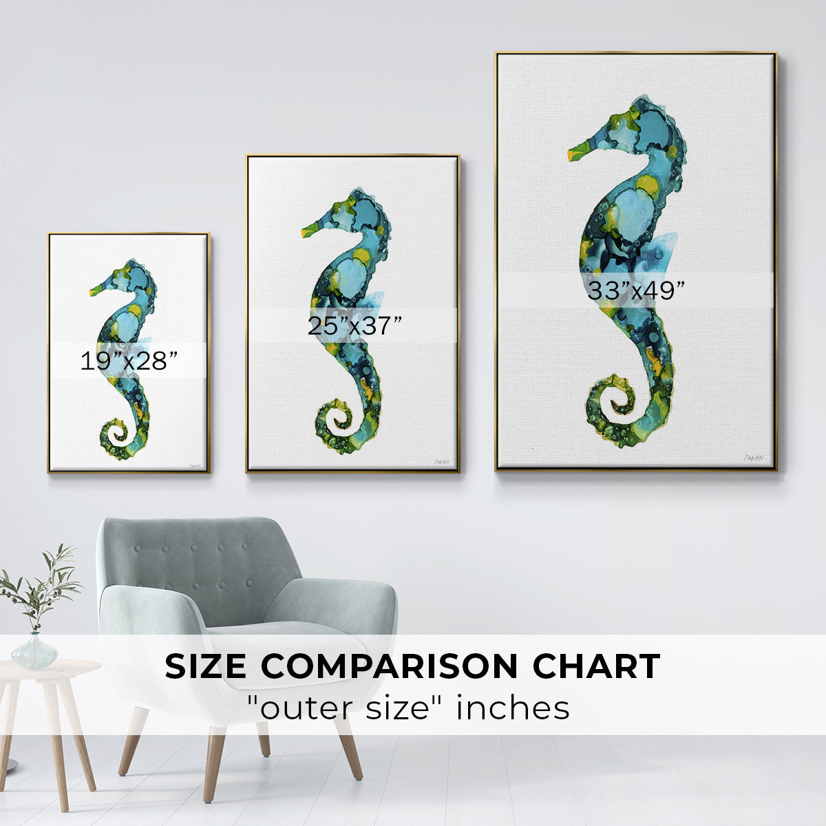 Seahorse Framed Premium Gallery Wrapped Canvas - Ready to Hang