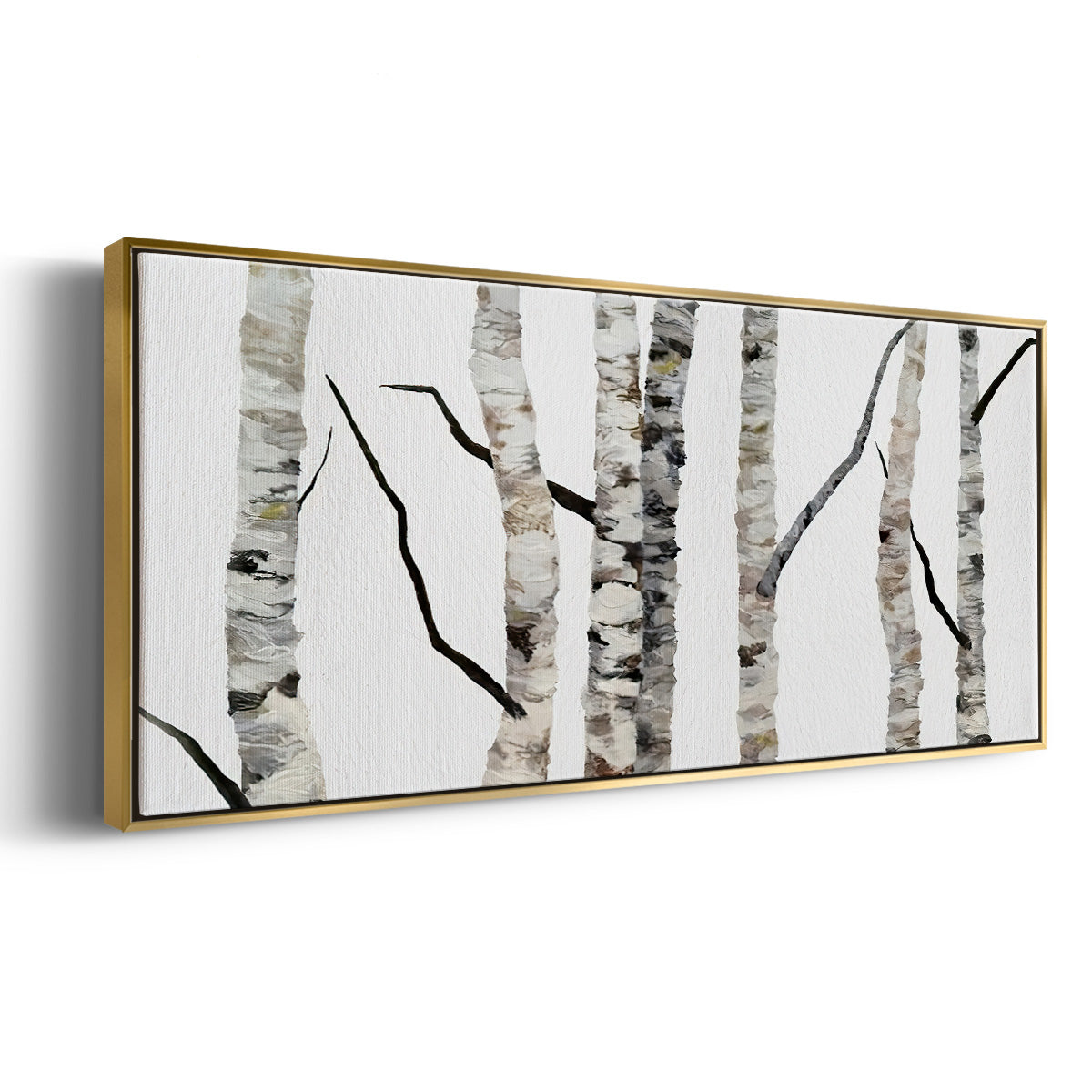 Birch Trees II - Floater Framed Canvas Print