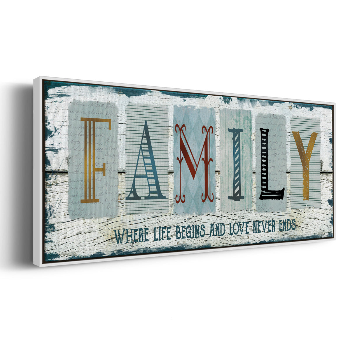 Family Where Life - Floater Framed Canvas Print