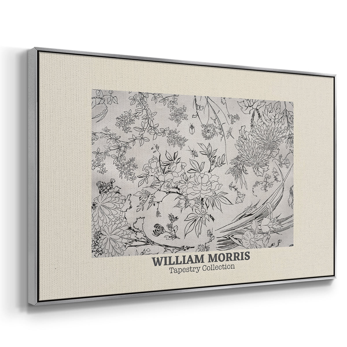Fleurs, 1866 (Morris Inspired) - Floater Framed Canvas Print