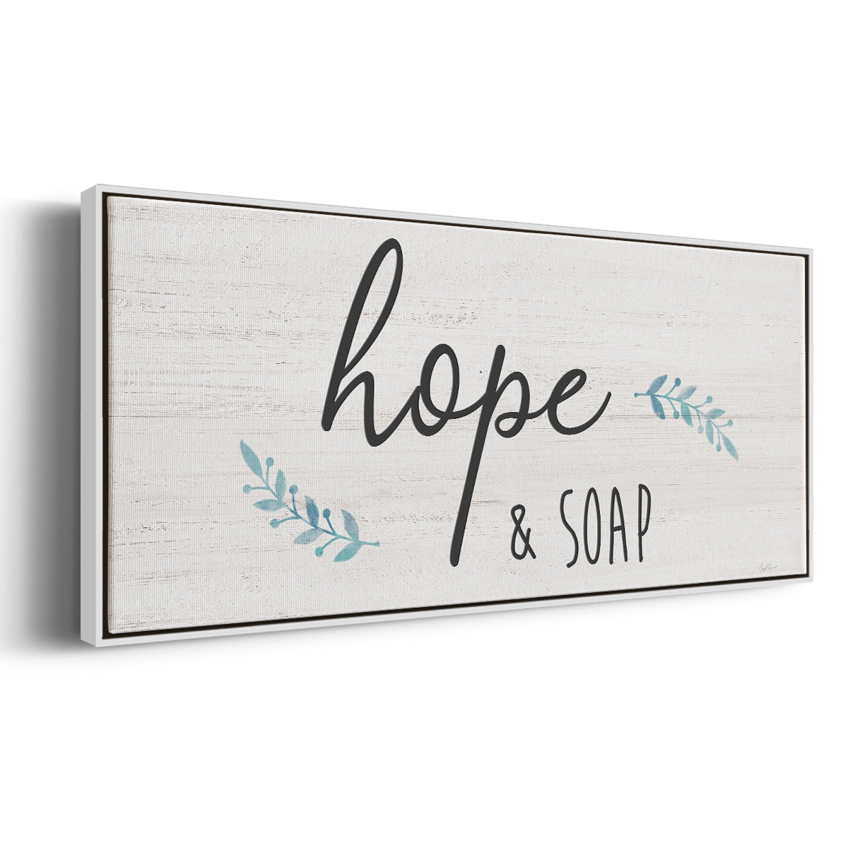 Hope & Soap - Floater Framed Canvas Print