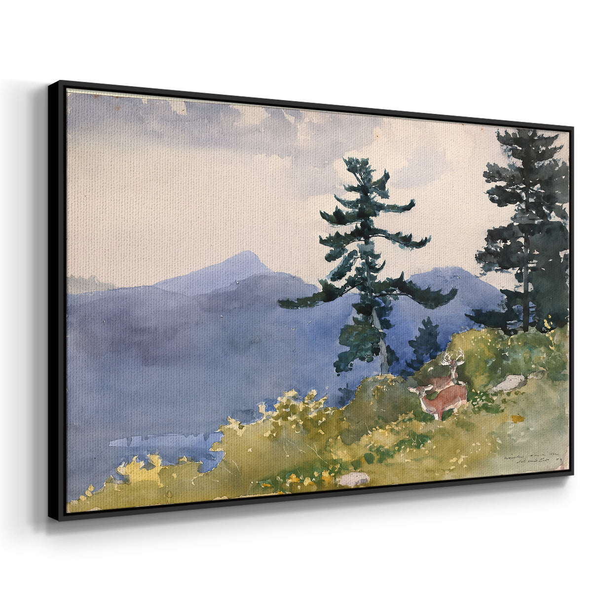 North Woods Club, Adirondacks, 1892 - Floater Framed Canvas Print