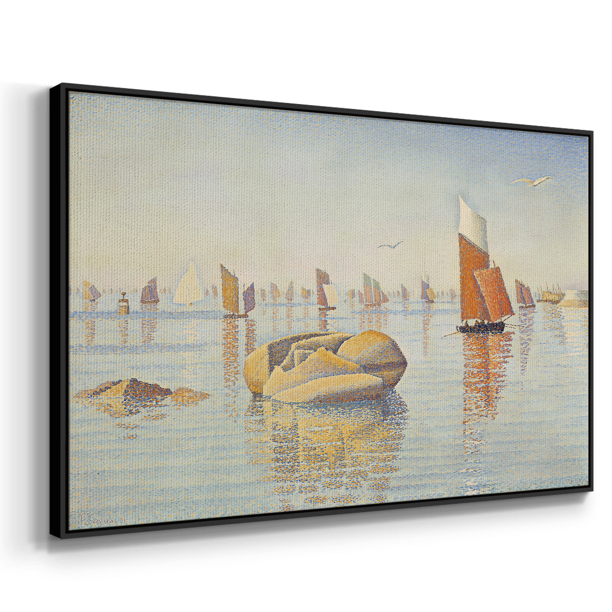 Concarneau, Quiet Morning, Opus 219, 1891 - Floater Framed Canvas Print