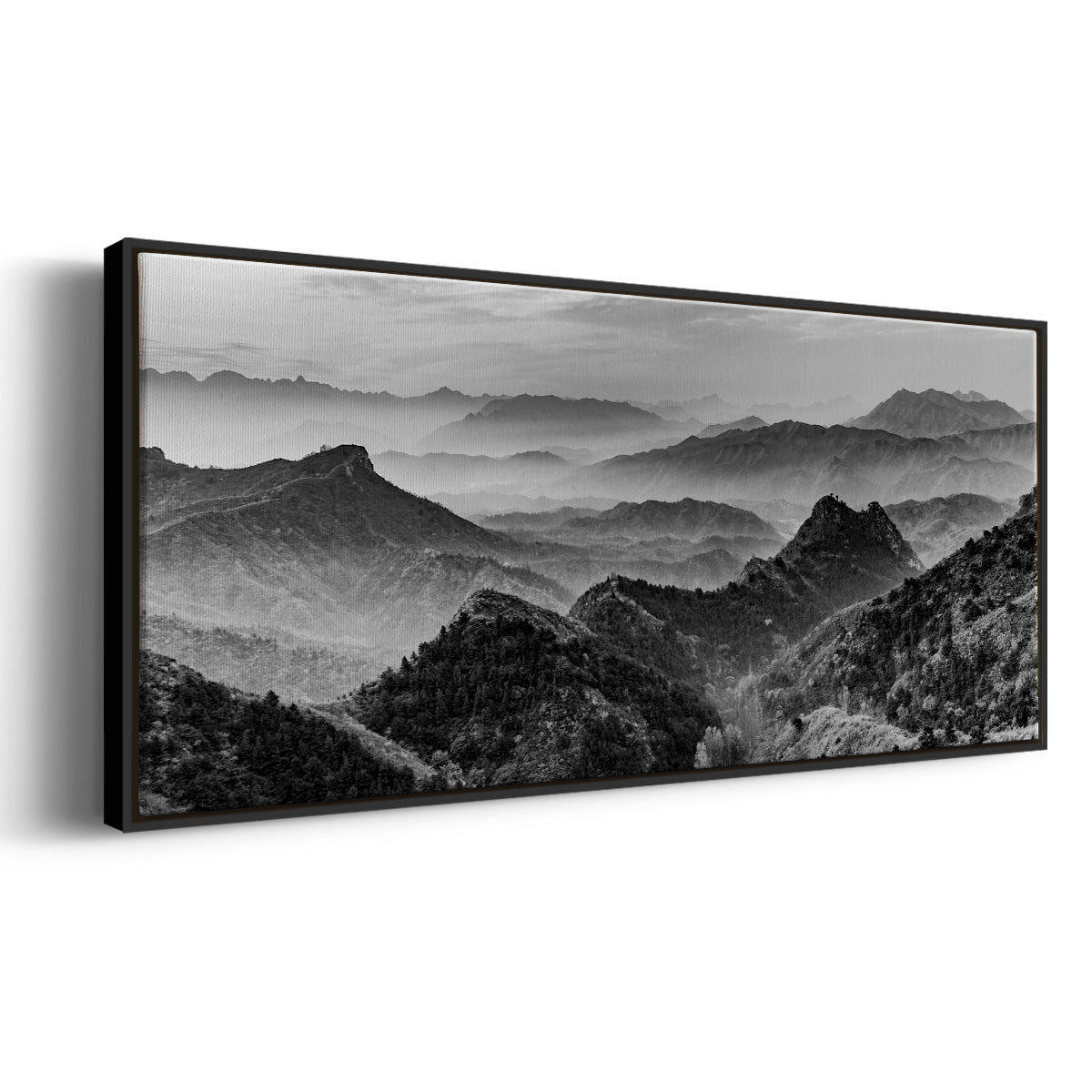 Mountains of the Great Wall - Floater Framed Canvas Print