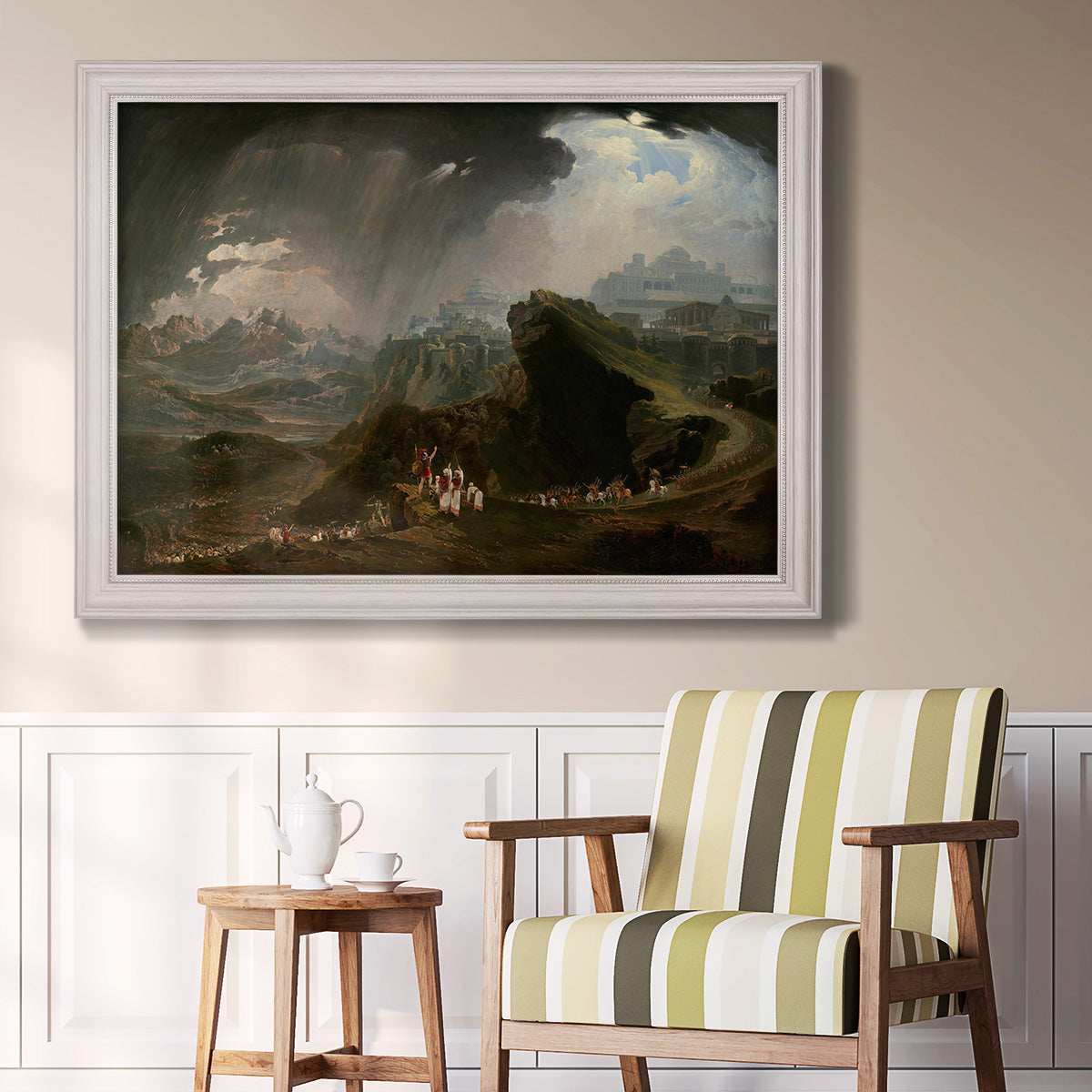 Joshua Commanding the Sun to Stand Still upon Gibeon - Ornate Framed Canvas Print