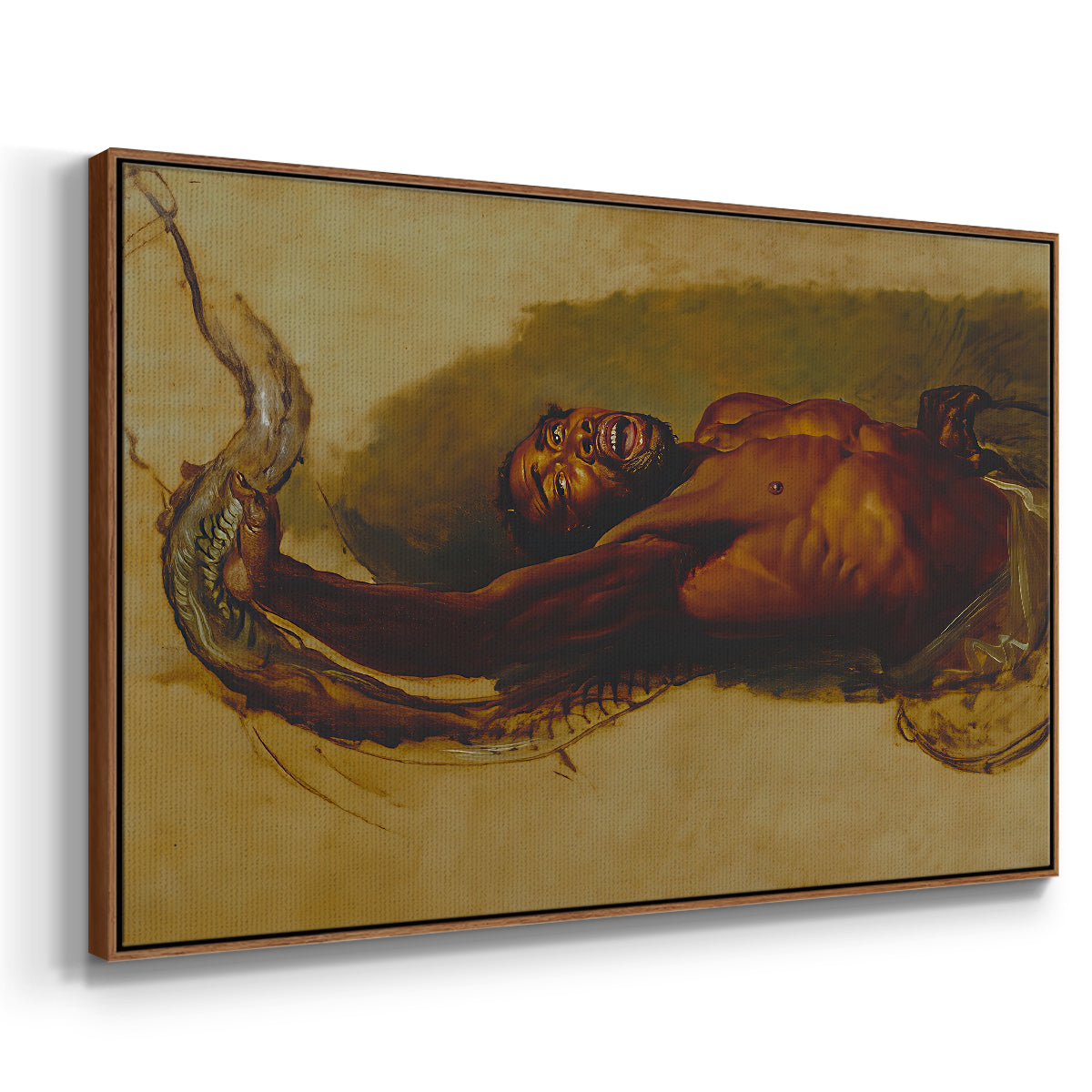 Man Struggling with a Boa Constrictor, c. 1803 - Floater Framed Canvas Print