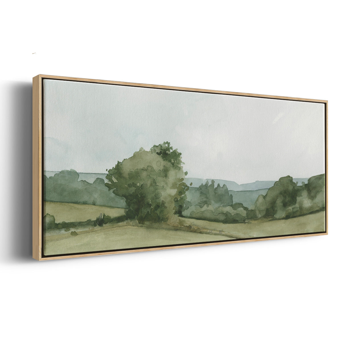 Vintage Landscape Sketch I - Floater Framed Canvas Print