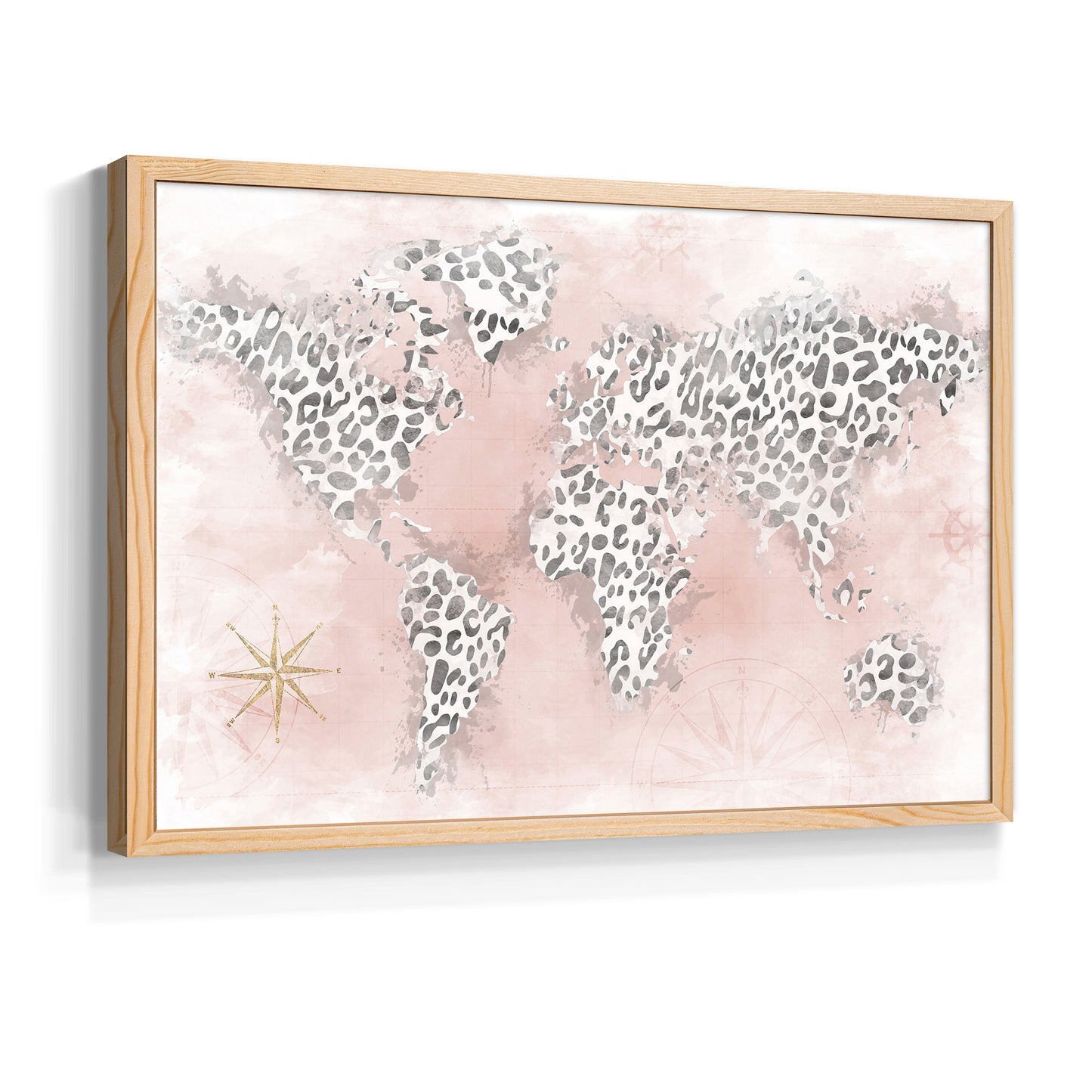 45092,world map,leopard print,artwork,modern design,soft pink,vintage compass,home decor,animal print,wall art,illustration,geography,stylish,elegant,framed art,contemporary decor,creative design,interior design,textured background,decorative piece,travel theme,nature inspired,unique artwork,global map,chic decor,feminine style,abstract art,wall decoration,visual art,fashionable design,printed map,color palette,animal kingdom,contemporary artwork,tropical themes,patterned map,Re-stickable,Text & Numbers