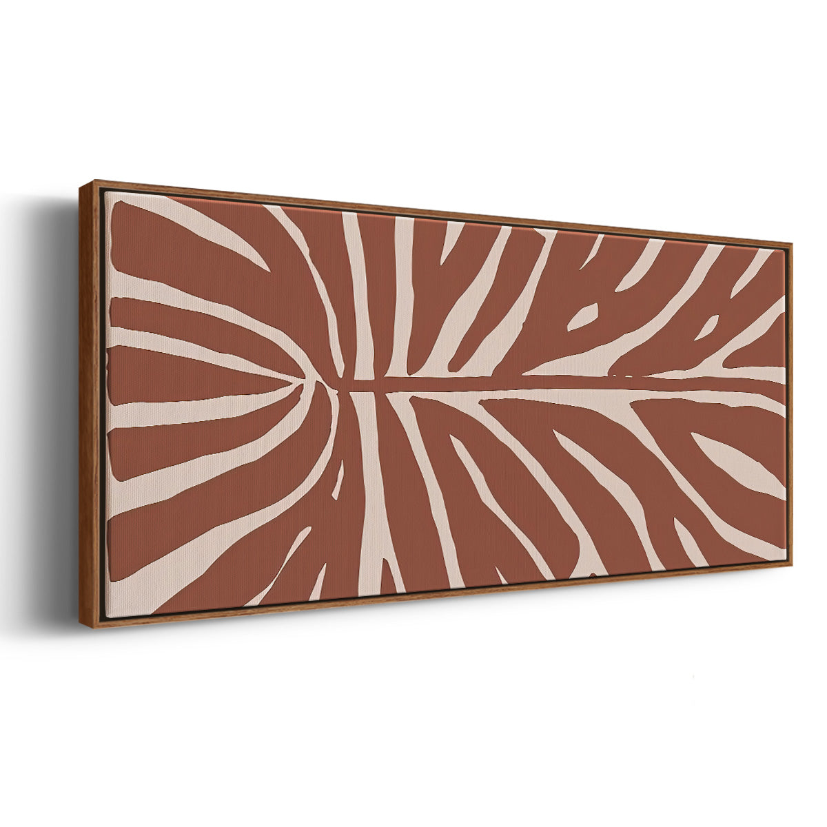 Terra Cotta Block Palms III - Floater Framed Canvas Print