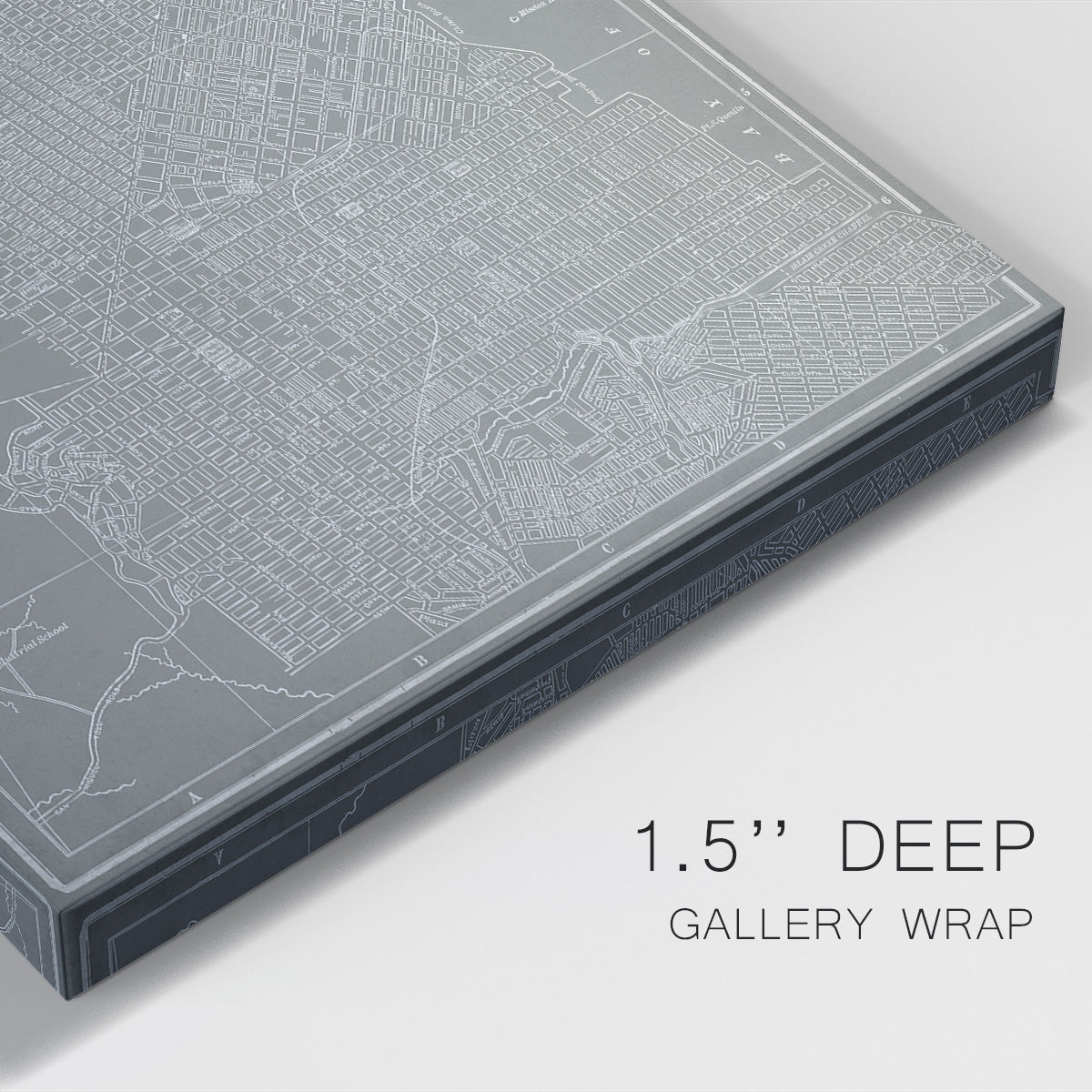 City Map of San Francisco Premium Gallery Wrapped Canvas - Ready to Hang