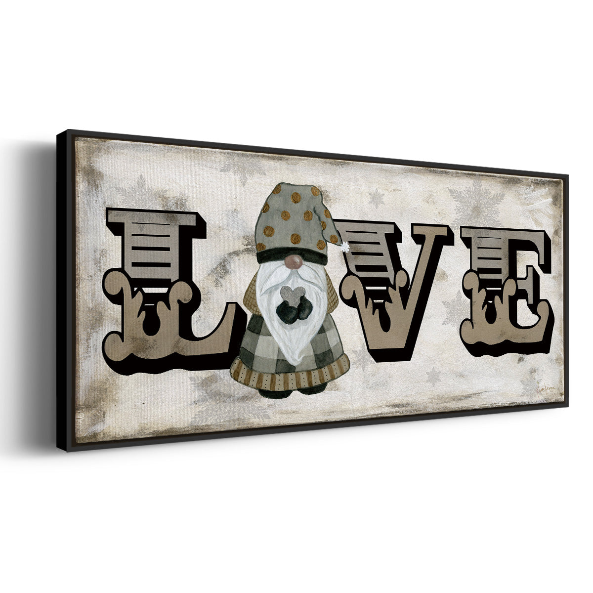 Winter Wonderland Friend Love - Floater Framed Canvas Print