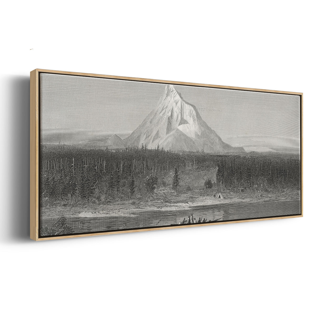 Mount Hood from the Columbia - Floater Framed Canvas Print