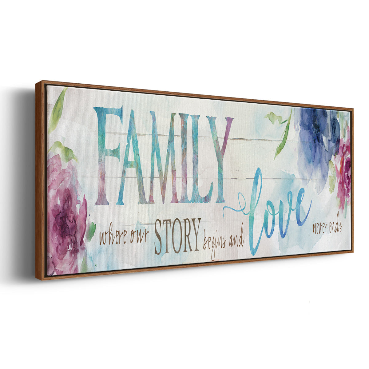 Family Love Story - Floater Framed Canvas Print