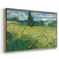 Green Wheat Field with Cypress, 1889 - Floater Framed Canvas Print