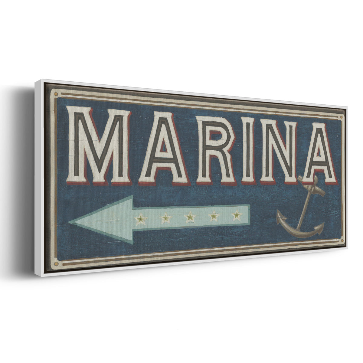Shoreline Signs II - Floater Framed Canvas Print