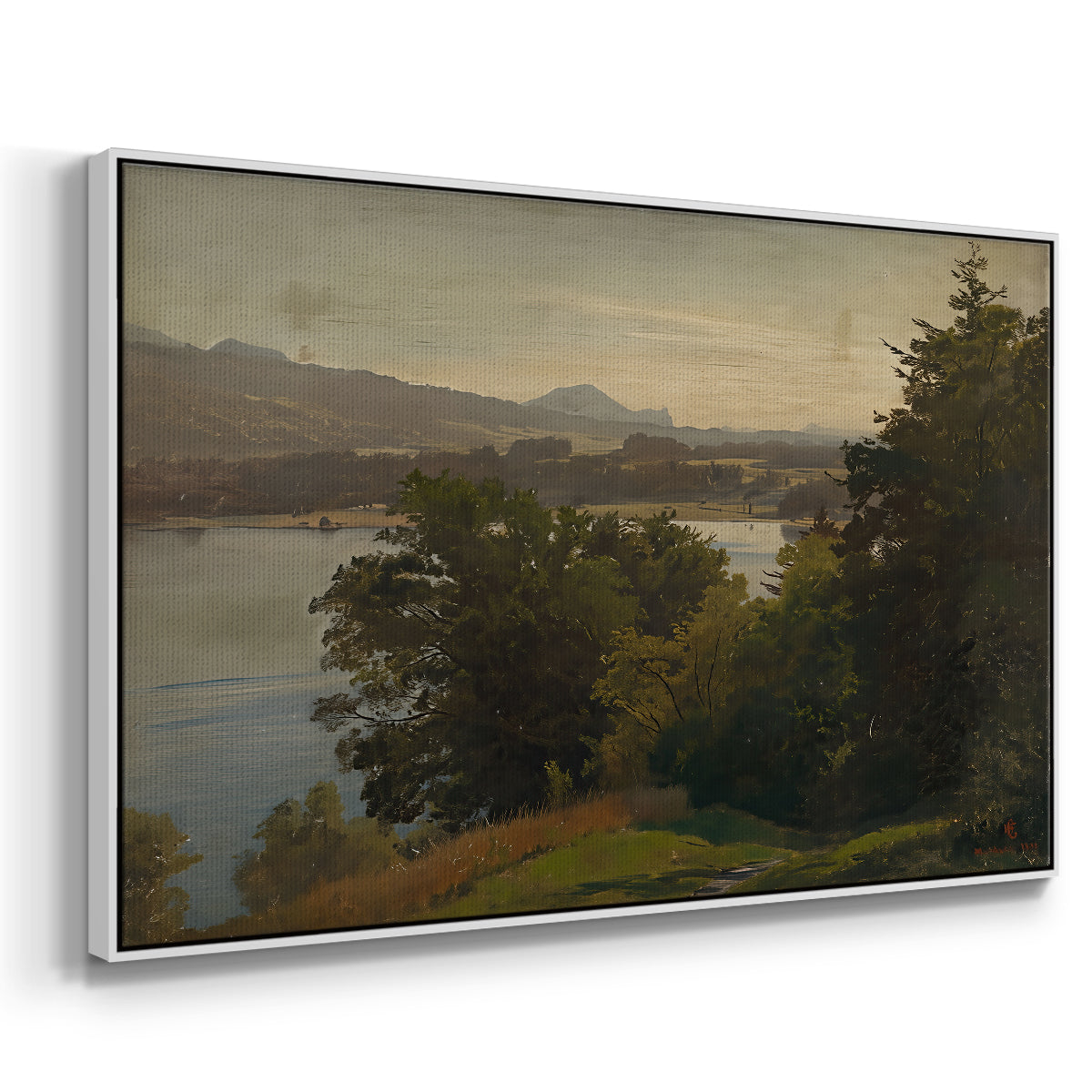 View of the Mondsee, 1870 - Floater Framed Canvas Print