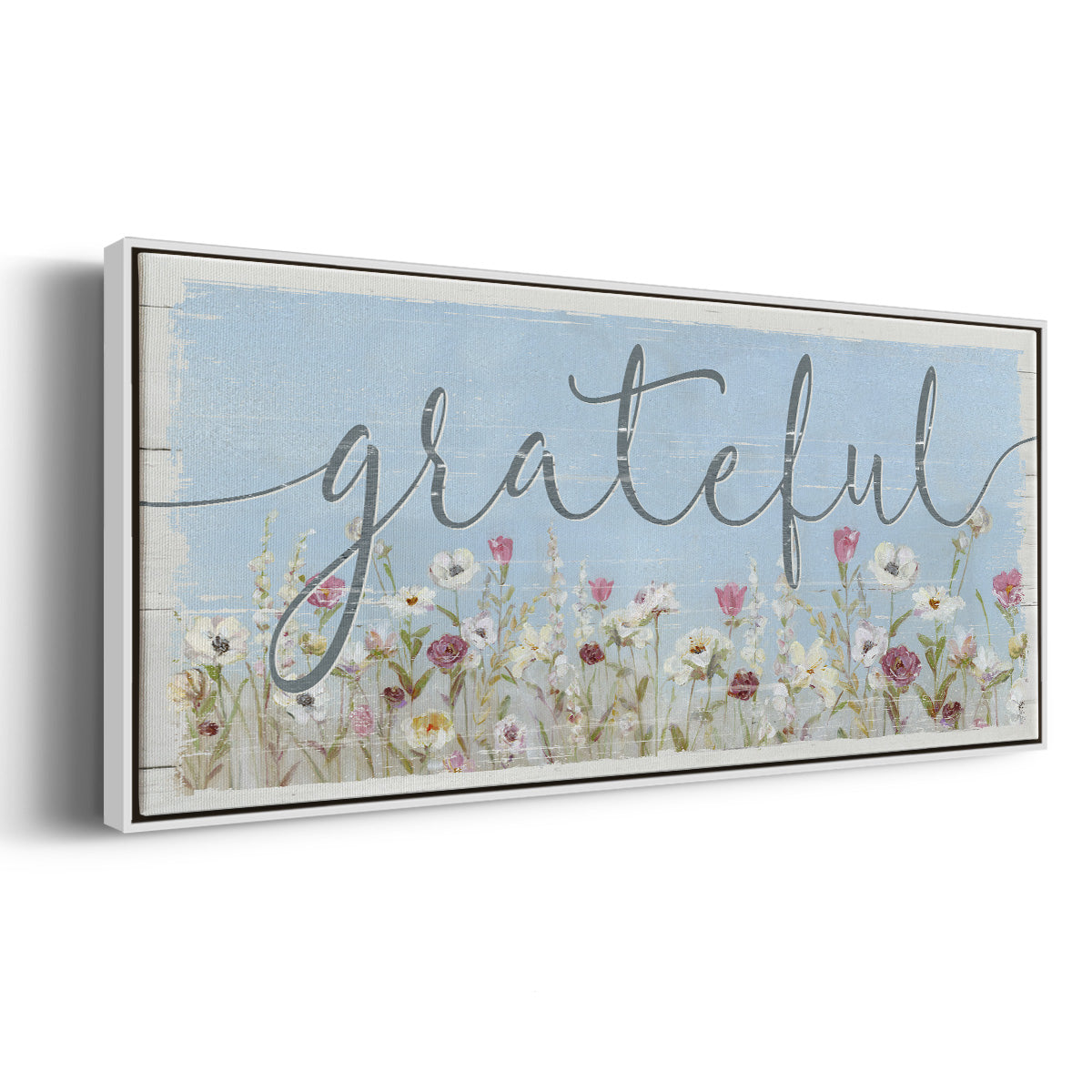 Bloomin Around Grateful - Floater Framed Canvas Print