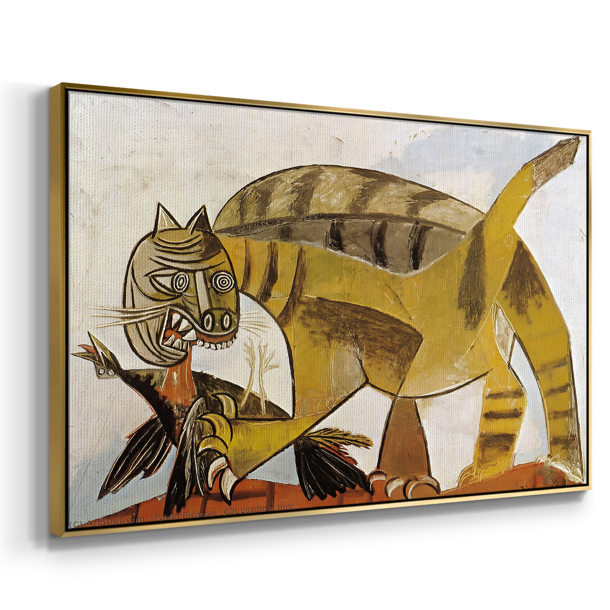 Cat Eating a Bird, 1939 - Floater Framed Canvas Print
