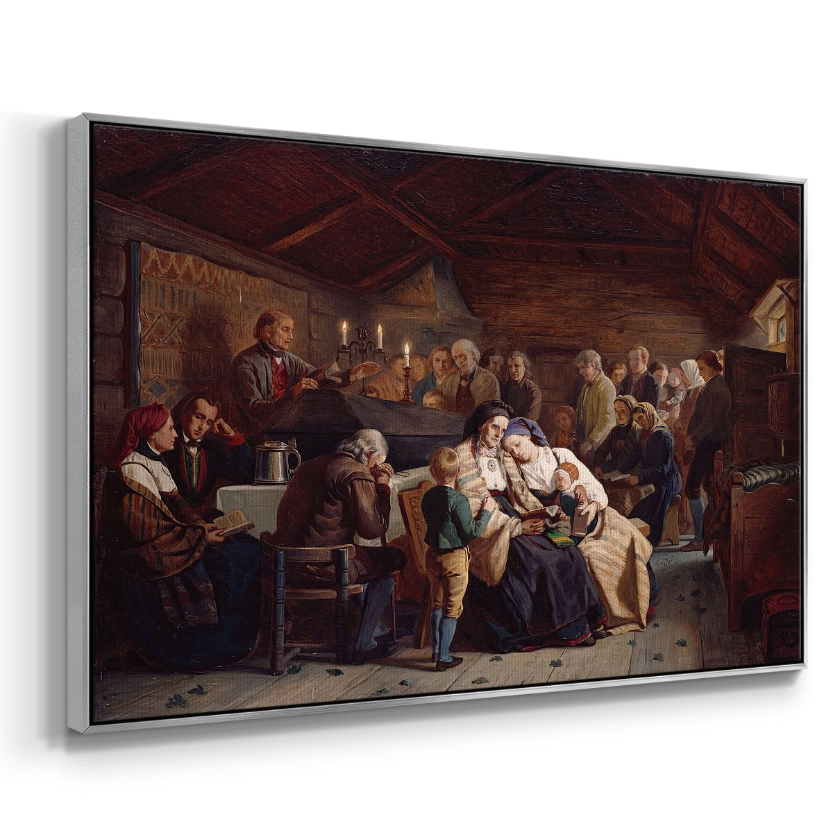 Funeral Feast, 1854 - Floater Framed Canvas Print