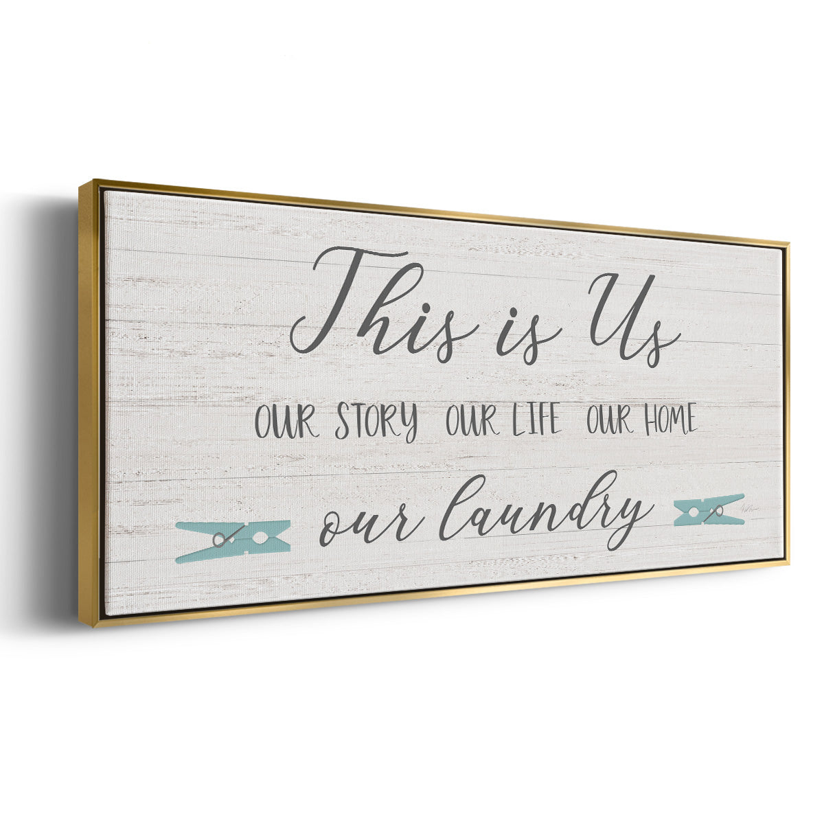 Us and Our Laundry - Floater Framed Canvas Print