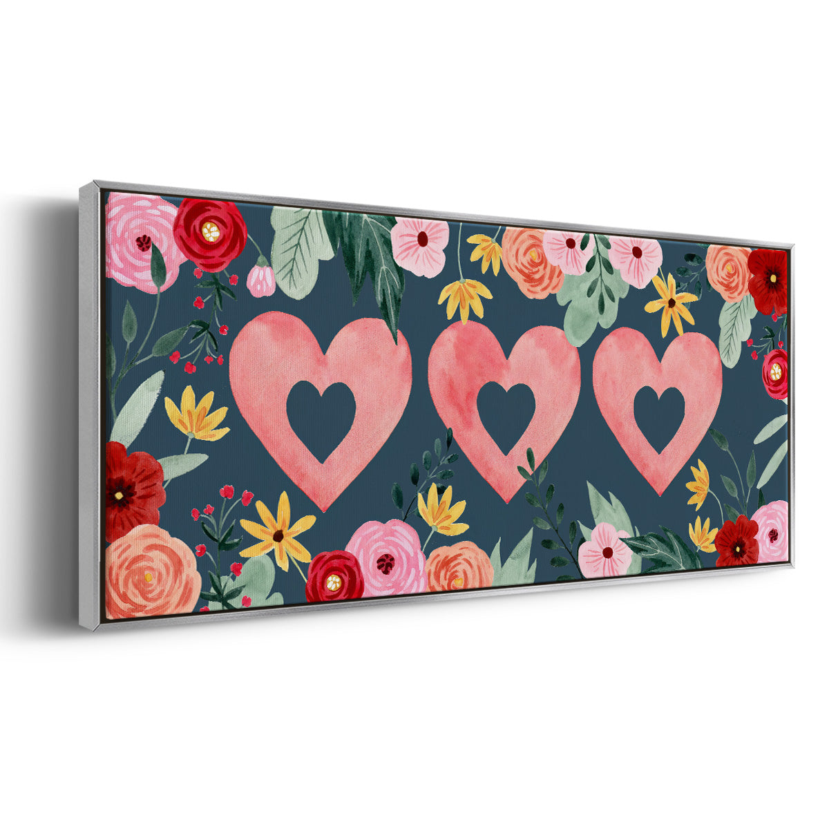 Sweet Hearts Collection D - Floater Framed Canvas Print