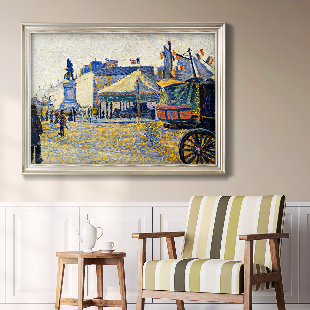 Place de Clichy - Ornate Framed Canvas Print