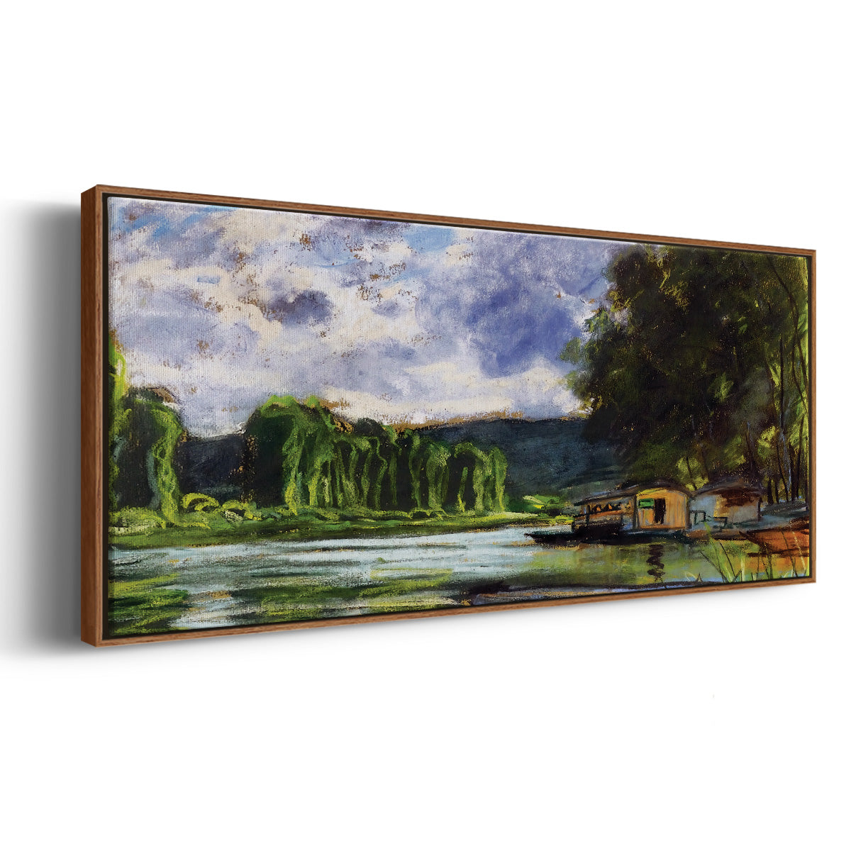 The Banks of the Seine near Jeufosse (Eure), 1880 - Floater Framed Canvas Print