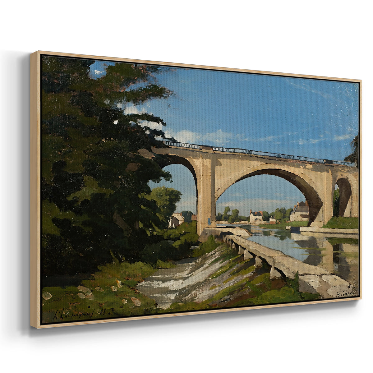 The Railroad Bridge at Briare, 1888 - Floater Framed Canvas Print