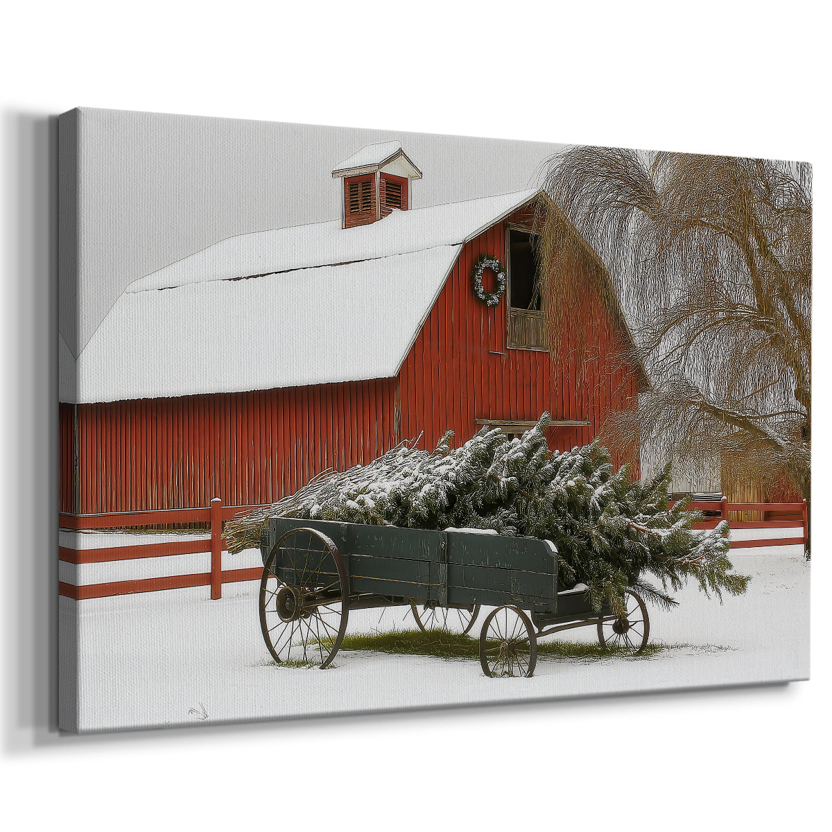 Sleigh of Warm Lantern Promise - Canvas Art Print